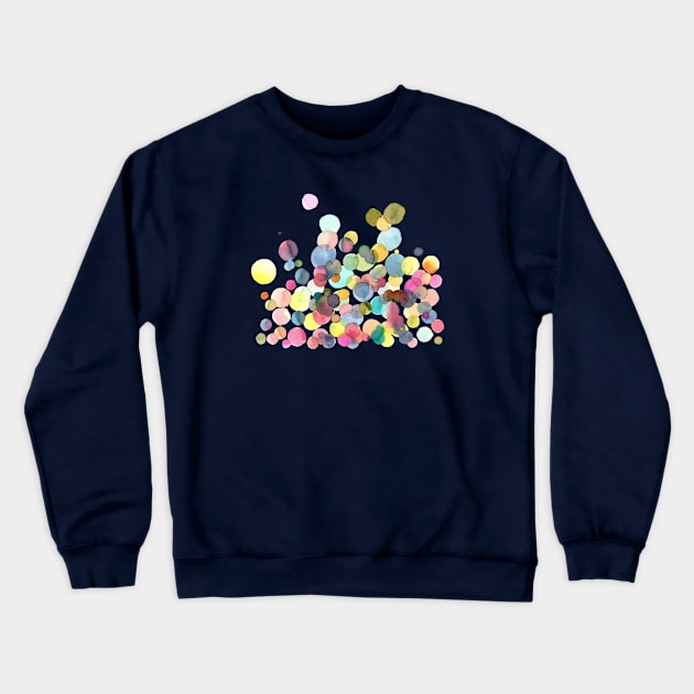 Colorful Watercolor Dots Crewneck Sweatshirt by ninoladesign